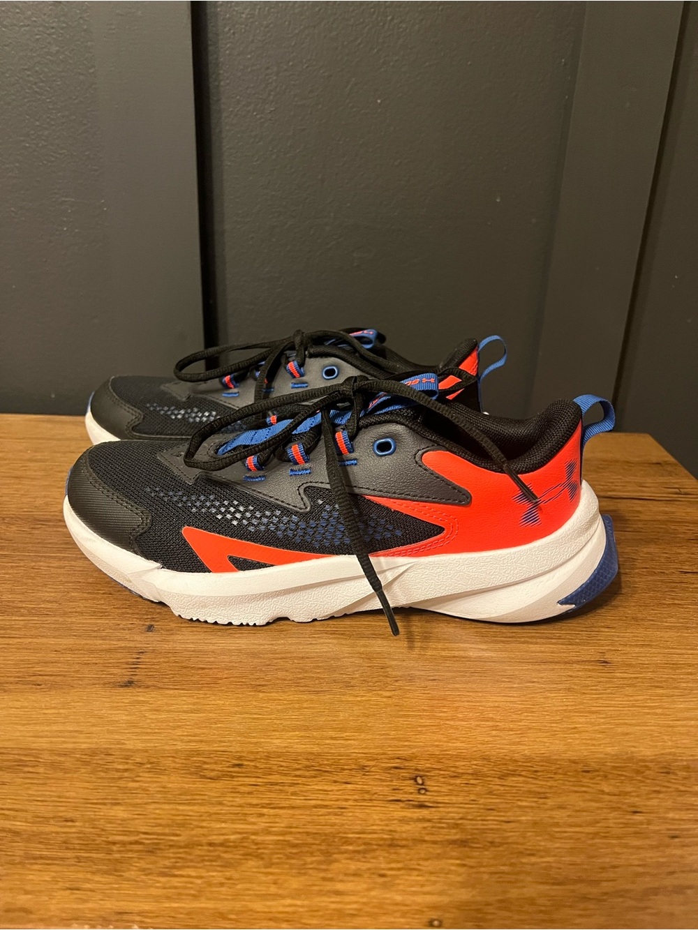 Under Armour Kids Sneakers - Black, Orange & Blue